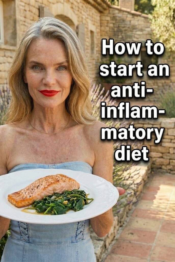 Woman holding salmon plate — how to start an anti-inflammatory diet