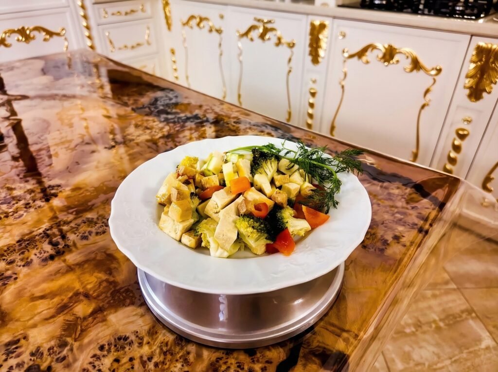 healthy tofu bake anti-inflammatory recipe with vegetables and garlic olive oil